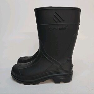 Northerner Youth Black Rubber Rain Boots Tall Size 11